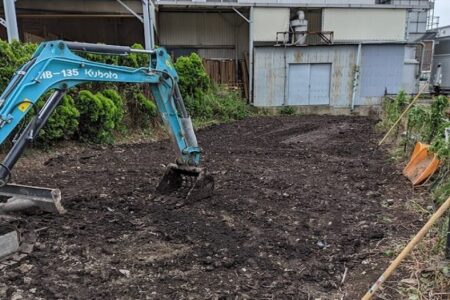 愛知県名古屋市の小屋解体後残置物撤去後の土ならし